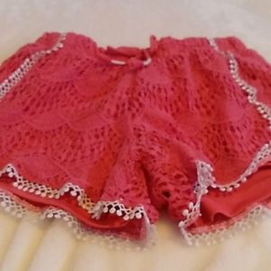 Pink and white shorts